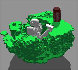 Automatic Generation of Object Shapes With Desired Affordances Using Voxelgrid Representation